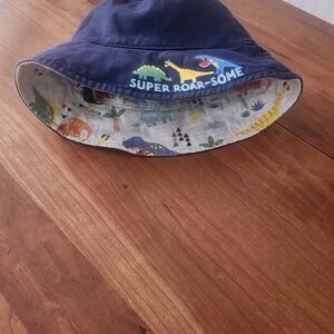 Kids' Blue Dinosaur Bucket Hat